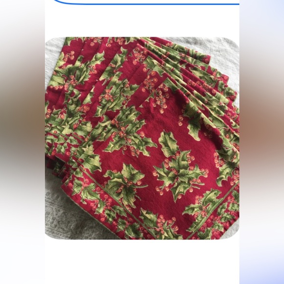Set 6 Vintage April Cornell Christmas Holly Berry Napkins $18 - Picture 3 of 4